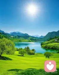 能量山水图片
一湖碧水映青山，两岸风光入画来。
远山含黛迎朝日，近水浮光送晚晴。配图