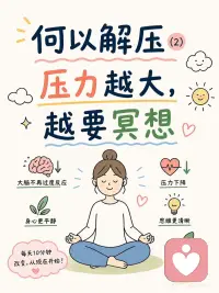 科学研究也一致显示：
冥想，尤其是正念冥想，对减压有显著效果。
无论是健康人、亚健康人群，甚至是临床患者， 包括抑郁症、癫痫、心脏病患者，以及各种慢性疼痛人群：
👉 在练习正念之后：
• 压力下降
• 焦虑下降
• 抑郁下降
• 心理困扰减少
同时：
• 情绪调节能力增强
• 注意力更加集中
最令人惊讶的是： 👉 正念训练的效果，甚至可以达到与抗焦虑药物相当的水平
🧠 神经科学机制
正念之所以能减压，是因为它调节了三大核心系统：
1️⃣ 降低威胁系统
• 杏仁核反应下降（stress reactivity ↓）
2️⃣ 增强调节系统
• 前额叶皮层（PFC）控制能力增强
3️⃣ 改变生理状态
• 皮质醇下降
• 心率下降
👉 本质是： 让大脑不再过度反应压力
🔑结论
👉 压力越大，越需要冥想 👉 每天10分钟，就可以产生效果
🧘‍♀️ 今日练习（5–10分钟）
找到一个舒适的姿势（坐或站都可以） 闭上眼睛
把注意力放在「听」上：
• 听环境的声音
• 如果可以，也听身体的声音（心跳、肠胃蠕动等）
当你走神时： 👉 轻轻把注意力带回来
一次，又一次
持续5–10分钟即可配图