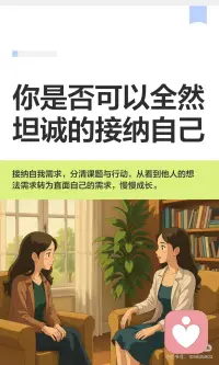 全然坦诚的接纳自己配图
