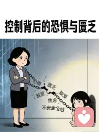 控制背后的恐惧与匮乏
1. 控制 → 恐惧
控制行为并非源于强大，而是源于内心的恐惧。当一个人感到失控、不安全时，会试图通过掌控他人或环境来获得虚假的确定感。
​
2. 恐惧 → 匮乏与缺爱
这种恐惧的根源，往往可以追溯到童年时期未被满足的情感需求，尤其是对爱与安全感的匮乏。强势控制型的妈妈，内心深处可能住着一个曾经孤苦无依、渴望被爱的小女孩。
​
3. 控制欲 → 焦虑
强烈的控制欲常常与焦虑情绪紧密相连。未被处理的恐惧会直接引发焦虑，而控制行为本身，正是为了应对和掩盖这些深层的焦虑与不安全感。
💡 延伸理解：代际创伤与疗愈
- 代际传递：一个在童年时期缺乏安全感和爱的女性，在成为母亲后，可能会无意识地将自己的焦虑和控制欲施加在孩子身上，形成一种创伤的代际传递。
​
- 疗愈方向：要打破这种循环，需要先看见并疗愈自己内心那个“孤苦无依的小女孩”，直面并处理那些未被满足的情感需求，而不是通过控制他人来获得安全感。
✨ 行动启示
- 自我觉察：当你发现自己有强烈的控制欲时，可以问自己：“我在害怕什么？我内心深处真正渴望的是什么？”
​
- 疗愈练习：尝试通过个案咨询，与自己的内在小孩对话，给予她理解、接纳和爱。配图