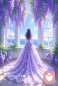 紫藤花海｜悦心悦己，自在欢喜💜
💜 紫蔓如瀑悬于窗前，与淡紫纱裙共绘梦幻之景。
🌊 面朝碧海蓝天，在光影交织中聆听风的絮语。
✨ 阳光洒落，为这一方被紫藤环绕的天地镀上诗意。