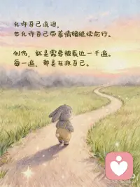 心理学上说：创伤不是忘记，而是被表达一千遍
深陷痛苦时，我们渴望的不只是安慰。
而是有人能俯下身子在那片废墟里找到你，
告诉那颗破碎的心，你的委屈，值得被看见。
 
你不必再自责太过敏感或是厌恶情绪的泛滥。
渴望被关注的目光，本就是生命求救的本能。
 
在痛苦面前我们更需要被看见，
来稳住那个摇摇欲坠的自己。
 
你需要有人对你说:“我在这里。我听到了。
你的痛苦是真实的。”
 
当情绪被真正接住的时候，
人不会立刻变好，但会慢慢安静下来。
那种安静，让你终于可以分清，
什么是正在发生的痛苦，什么是你自己。
 
沉溺过往的人反复揭开旧伤求关注。
而勇敢的人选择：
一遍遍地表达它，一遍遍地接纳它。
 
允许自己流泪，
也允许自己带着情绪继续前行。
 
创伤，就是需要被表达一千遍。
每一遍，都是在救自己。配图