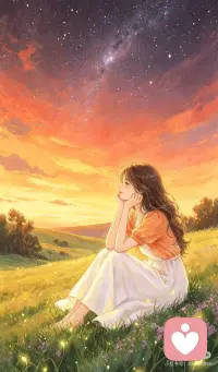 夕阳下的少女配图
