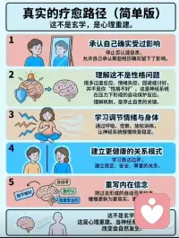 关于创伤的一些科普
疗愈不是变完美
是学会给自己当年
缺失的那份支持配图