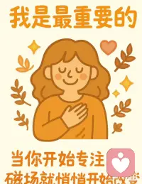 你是最重要的，你有被看见
你有没有发现——
当你拼命关心别人时，能量却在一点点流失；
而当你开始专注自己，磁场就悄悄开始改变。
💫人的磁场真的很奇妙：
它会因为你关注什么而改变方向。
你越把注意力放在自己身上，
越能收回能量，越稳定、越踏实。
很多事情就是在你专注自己时，自然发生的。
❌别再消耗时间去：
• 偷看别人的社交动态
• 胡乱猜测别人的想法
• 担心那些还没发生的事
✅我们更需要的是：
• 给身体时间修复
• 给心情留点空间
• 给人生多一点信任
生活很吵，但你可以静。
慢一点、钝一点、纯一点——你会发现自己活得很自在🌈
永远别忘了，对自己说一句：
我是最重要的❤️配图