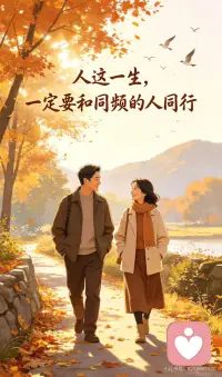 人这一生，一定要和同频的人同行
人活着，选对圈子，跟对人，真的太重要了。
生活里，一定要和同频的人走在一起。
三观相合，脾气相投，不用刻意讨好，不用费心伪装，
不用小心翼翼猜心思，相处舒服，聊天不累，
懂你的言外之意，也体谅你的不易心酸。
要多和愿意鼓励你前行的人在一起。
在你迷茫低落的时候，给你打气；
在你想要放弃的时候，给你支撑；
不泼冷水，不拆台，只默默为你加油，陪你一路向前。
更要靠近自带正能量的人。
他们心态豁达，待人温柔，眼里有光，心里有暖，
不抱怨生活，不纠结是非，遇事懂得换位思考，
和这样的人久了，负能量会慢慢消散，烦恼也会越来越少。
圈子干净，人品靠谱，情绪正向，
长期和这类人相处，你会被慢慢滋养。
心态越来越平和，日子越来越舒心，
人也越来越开朗，越来越优秀，悄悄成长，悄悄蜕变。
慢慢你就会发现，
情绪会被治愈，格局会被拉大，眼界会被拓宽，
自己也会慢慢活成一束温柔的光。
既能温暖自己，治愈自己，
也能照亮身边的人，温暖周遭的岁月。
余生不长，不必勉强合群，不必迁就任何人。
远离消耗你的人，靠近滋养你的人，
和同频相伴，和温暖同行，
日子舒心，内心安稳，便是最好的生活。配图