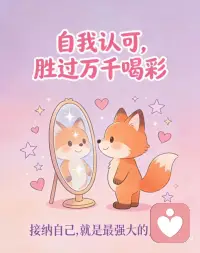 总渴望被表扬，是童年的一种创伤
1. **自我认可，胜过万千喝彩**
2. **内心有光，何需借光**
3. **自洽，是最高级的赞赏**
4. **爱自己，是终身浪漫的开始**
5. **不向外求，方得自由**
6.总渴望被表扬，是童年的一种创伤配图