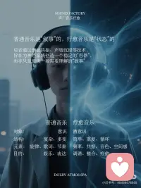 音乐与潜意识
高敏感人群必看！用音乐为你的潜意识做一场「疗愈共振」🎵
 
你有没有过这样的体验：
偶然听到一首曾经听过的歌或者记忆中的声音
当时的场景与心情就瞬间涌上心头
这不是巧合，而是音乐正在悄悄与你的【潜意识】直接对话
 
▫️ 什么是潜意识？
我们的大脑犹如一座冰山，
意识，只是露出水面的10%；
而潜意识，则是隐藏在水下的90%，
它默默主导着我们的情绪、习惯、直觉与深层记忆。
它听不懂复杂的道理，却对图像、感受与节奏格外敏感。
 
🎶 音乐如何绕过意识，直达潜意识？
 
❶ 节奏 · 与心跳共振
舒缓的节奏（如60-80BPM）
接近人类静息时的心跳频率，
能引导神经系统与之“同步”，
逐步进入放松、安宁的状态。
 
❷ 频率 · 调谐大脑状态
特定的声波频率（如Alpha波 8-14Hz）
能帮助大脑从忙碌的Beta波，
逐渐过渡到放松而专注的Alpha波，
这也是为什么听冥想音乐容易产生困意。
 
❸ 旋律 · 唤醒情绪记忆
旋律的起伏不经过逻辑判断，
直接触动大脑的情绪中枢——杏仁核，
瞬间唤起喜悦、宁静或悲伤的感受，
是一种不需要翻译的“心灵语言”。
 
那么，潜意识音乐与普通音乐有何不同？
 
🎧 普通音乐：
服务于“意识”，
注重旋律、歌词与娱乐性，
是听进耳朵里的艺术。
 
🧠 潜意识音乐/疗愈音乐：
服务于“潜意识”，
旋律和节奏简单、重复性强，
常融入自然频率（如432Hz、舒曼共振）
与自然原声（如水流、鸟鸣、颂钵），
为内心创造一个安全、滋养的“声景环境”。配图