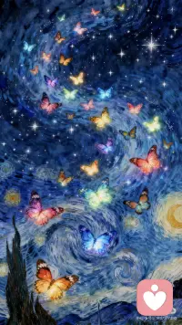 星河梦蝶
万点星芒坠碧穹，
旋涡织就水云重。
流光漫舞青蓝界，
彩翼轻摇琥珀踪。
紫焰燃空惊夜色，
橙霞掠水破鸿蒙。
星河不语花间路，
一枕清梦入此中。配图