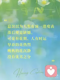 你的花期，不用和任何人同步。配图