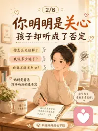 妈妈的语气很重要！
今天想跟妈妈们聊一个特别日常的细节：
 
我们跟孩子说话的“语气”。
很多时候，妈妈明明是关心孩子，
可是说出口的时候，就变成了催促、指责、命令。
 
比如：
“你怎么又拖拖拉拉？”
“这有什么好哭的？”
“我说多少遍了，你怎么就是不听？”
“你能不能让我省点心？”
 
这些话，妈妈说的时候，心里可能是着急，是担心，是希望孩子变好。
 
可是孩子听到的，往往不是爱，
而是：
“我又让妈妈失望了。”
 
“妈妈觉得我很差。”
“我说了也没用，反正她只会骂我。”
 
慢慢地，孩子就不想说了。
 
有事不说，委屈不说，遇到困难也不说。
 
从家庭教育和儿童心理的角度看，孩子愿不愿意靠近妈妈，不是看妈妈讲了多少道理，而是看妈妈身边安不安全。
 
什么叫安全？
 
就是孩子知道：
我做错了，妈妈不会马上否定我。
我难过了，妈妈不会觉得我矫情。
我说真话，妈妈不会立刻批评我。
 
所以，妈妈不是不能管孩子，
而是我们可以先换一种说法。
 
把“你怎么又这样？”
换成：
“发生什么了？妈妈听你说。”
 
把“你能不能快一点？”
换成：
“我们还剩10分钟，你想先做哪一步？”
 
把“这有什么好哭的？”
换成：
“我看见你真的有点难过。”
 
你会发现，当妈妈的语气柔一点，孩子的防御就会少一点。
 
当妈妈愿意先听，孩子才慢慢愿意说。
 
亲子关系最珍贵的地方，不是孩子永远听话，
而是孩子遇到事情时，心里还愿意回来找妈妈。
 
妈妈好好说话，不是委屈自己，
而是给孩子留一条回家的路。配图