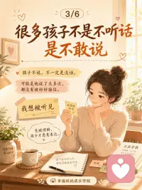 妈妈的语气很重要！
今天想跟妈妈们聊一个特别日常的细节：
 
我们跟孩子说话的“语气”。
很多时候，妈妈明明是关心孩子，
可是说出口的时候，就变成了催促、指责、命令。
 
比如：
“你怎么又拖拖拉拉？”
“这有什么好哭的？”
“我说多少遍了，你怎么就是不听？”
“你能不能让我省点心？”
 
这些话，妈妈说的时候，心里可能是着急，是担心，是希望孩子变好。
 
可是孩子听到的，往往不是爱，
而是：
“我又让妈妈失望了。”
 
“妈妈觉得我很差。”
“我说了也没用，反正她只会骂我。”
 
慢慢地，孩子就不想说了。
 
有事不说，委屈不说，遇到困难也不说。
 
从家庭教育和儿童心理的角度看，孩子愿不愿意靠近妈妈，不是看妈妈讲了多少道理，而是看妈妈身边安不安全。
 
什么叫安全？
 
就是孩子知道：
我做错了，妈妈不会马上否定我。
我难过了，妈妈不会觉得我矫情。
我说真话，妈妈不会立刻批评我。
 
所以，妈妈不是不能管孩子，
而是我们可以先换一种说法。
 
把“你怎么又这样？”
换成：
“发生什么了？妈妈听你说。”
 
把“你能不能快一点？”
换成：
“我们还剩10分钟，你想先做哪一步？”
 
把“这有什么好哭的？”
换成：
“我看见你真的有点难过。”
 
你会发现，当妈妈的语气柔一点，孩子的防御就会少一点。
 
当妈妈愿意先听，孩子才慢慢愿意说。
 
亲子关系最珍贵的地方，不是孩子永远听话，
而是孩子遇到事情时，心里还愿意回来找妈妈。
 
妈妈好好说话，不是委屈自己，
而是给孩子留一条回家的路。配图