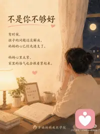陪作业崩溃前，请先抱抱自己
你有没有过这种时候？
 
明明只是陪孩子写个作业，结果不到一会儿，自己就开始上火了。
 
孩子一会儿发呆，一会儿摸橡皮，一会儿又说“我不会”。
 
你刚开始还耐着性子，后来声音越来越大：
“这么简单你怎么又错了？”
“能不能专心一点？”
“我都讲几遍了？”
 
孩子委屈了，眼泪掉下来。
你嘴上还在催，心里其实已经开始难受了。
 
其实妈妈不是不爱孩子。
妈妈只是太累了。
 
白天要忙工作、忙家务、忙生活，晚上还要切换成“陪读模式”。
 
你不是故意脾气大，你只是心里装的事情太多了，已经快没有多余的空间了。
 
所以，先别急着怪自己。
你不是失败的妈妈。
你只是一个很努力、很想把孩子带好的妈妈。
 
有时候，不是孩子有多难教。
而是妈妈的心已经太紧了。
 
妈妈一急，家里的气氛也会跟着紧起来，孩子越紧张，越容易写不好。
 
今晚你可以先试这3件小事：
1. 陪作业前，先说一句
“今晚我们不求全对，先慢慢来。”
 
2. 想发火的时候，先停10秒
先别急着纠错，先喝口水，让语气慢下来。
 
3. 睡前做一个小修复
抱抱孩子，轻轻说：
“妈妈刚才有点急，不是因为不爱你，我们明天再一起试试。”
 
妈妈，陪作业这件事，真的很容易让人崩。
 
但你不用一下子做到完美。
今天少一点着急，多一点缓一缓，就已经很好了。配图