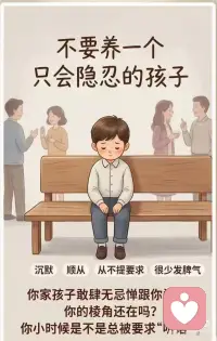 内心有安全感的孩子，都有这4个特征
很多家长总羡慕别人家安静听话、不哭不闹的小孩，觉得省心又懂事，还总要求自家孩子收敛脾气、少说话、乖乖顺从。
可从儿童心理的角度来看，太过隐忍乖巧，从来不是好事。真正内心富足、笃定被爱的孩子，反而敢闹、敢哭、敢反驳、敢撒娇。
敢闹，代表孩子拥有满满的安全感。
他清楚就算自己调皮捣蛋、折腾不停，爸爸妈妈也不会嫌弃、抛弃他，不用小心翼翼压抑自己的天性，不用时刻紧绷着讨好大人，能够毫无顾忌释放自己旺盛的生命力。
敢哭，代表孩子拥有安全的情绪出口。
他不用强迫自己假装坚强，不用把委屈、难过、害怕全部憋在心里。知道流泪不会被指责矫情，难过的时候有人包容安慰，负面情绪可以顺畅释放，不会堆积在心底形成长久内耗。
敢反驳，代表孩子拥有完整的自我与独立思考。
面对不一样的观点，他不会一味盲从大人，敢于说出自己真实的想法，敢于和你讲道理、表达不同意见。这份敢于对抗权威的底气，源于从小到大被尊重、被倾听，不用为了迎合他人丢掉自己的主见。
敢撒娇，代表孩子确信自己是被偏爱、被接纳的。
只有在完全信任、全然放松的人面前，孩子才会展露柔软脆弱的一面。他不怕展现自己幼稚依赖的模样，笃定无论自己是什么样子，都能收获温柔的包容，不用一直伪装成熟懂事。
反观那些从小被教育“不许闹、不许哭、不许顶嘴、不能粘人”的孩子，早早学会察言观色，习惯性收起自己所有需求。长大之后大多是讨好型人格，习惯忽略自身感受，受了委屈只会独自消化，不懂倾诉，也不懂拒绝，活得敏感又压抑。
养育最珍贵的，从来不是养出一个言听计从、毫无棱角的小孩。
给孩子足够的安全感，就是允许他肆意哭闹、大胆争辩、随性撒娇、自在玩耍。
一个敢坦然展露全部真实模样的孩子，内心才会丰盈又强大。
你家孩子敢肆无忌惮在你面前闹脾气、撒娇反驳吗？配图
