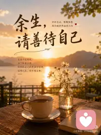 余生，请善待自己
人生下半场，最重要的课题，不是取悦别人，而是学会善待自己。
 
累了，就好好休息；烦了，就给自己一点放松的时间；遇到不开心的事，也别总是独自硬扛。照顾好自己的身体，珍惜自己的情绪，保持健康和快乐，才是对自己最好的负责。
 
很多时候，我们把关心给了别人，却忘了关爱自己。其实，一个懂得善待自己的人，才能拥有更好的状态去面对生活，也能把温暖带给身边的人。
 
愿往后的日子里，不为过去遗憾，不为未来焦虑。好好吃饭，好好睡觉，好好生活，把每一天都过成自己喜欢的模样。✨配图