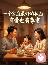 一个家庭最好的状态:
不是永远没有争吵，
而是在争吵之后，依然愿意好好说话。
真正幸福的家庭，
从来不是靠谁一味忍让，
而是彼此之间有爱，也有尊重。
尊重一个人的情绪，尊重一个人的辛苦
月尊重彼此不同的想法和生活方式。
蠐地父母之间互相尊重
瞒孩子才会学会什么叫温柔;
家人之间愿意倾听，
褚的里才会越来越有温度。
很多家庭的问题，不是因为不爱，
而是因为太熟悉了，所以忘了好好说话
顽句理解，能化解很多委屈;
-句关心，能温暖一个人的一天。
一个家最舒服的状态，不是房子有多大:
而是回到家以后，每个人都能安心做自己。
蹿有人愿意听你说话
有人理解你的疲惫，
有人在你低落时给你拥抱。
鴣不是才是家庭真正的意义。
擊上的爱，是家的温度;
有尊重，是家的分寸。
曄两者都拥有:
一个家庭才会越来越幸福、越来越长久。配图