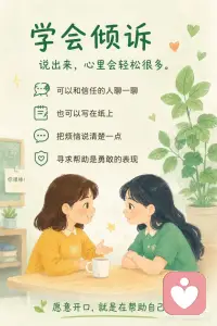 学会倾诉
说出来 心里会轻松很多配图