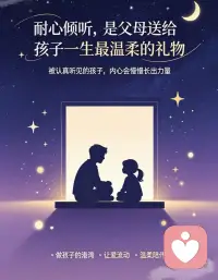 耐心倾听 是父母送给孩子一生最温柔的礼物
被认真听见的孩子 内心会慢慢长出力量配图