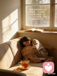 那些压得你喘不过气的情绪，不必硬扛。允许自己脆弱一会儿，天不会塌，你也值得被好好心疼！