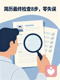 🎀【今日主题】：求职指导｜简历打磨
☀ 白玉成长陪伴 · 早安问候
✨ 日期：2026年06月15日 周一
☘ 标题：简历最终检查 8 步，零失误
 
早安朋友们🌿
投递简历前匆匆提交，很容易因细小疏漏错失面试机会。分享8步终检流程，逐项核对，告别低级错误，简历完整不出纰漏。
 
1. 基础信息：姓名、电话、邮箱、居住地准确无误，无错号、空号；
​
2. 求职意向：目标岗位、期望薪资、到岗时间清晰统一，不模糊笼统；
​
3. 工作经历：每条内容用数据量化成果，不只罗列日常打杂工作；
​
4. 措辞表述：删掉口语化语句、错别字、标点误用，语句精简干练；
​
5. 技能匹配：对标岗位JD调整关键词，贴合招聘方用人需求；
​
6. 时长逻辑：入职离职年月连贯，无空白期矛盾、时间前后冲突；
​
7. 格式排版：字体、行距统一，分段整齐，无错乱换行、多余空白页；
​
8. 文件规范：PDF格式命名清晰（姓名-应聘岗位），大小合适不无法上传。
 
逐项过一遍再投递，细节决定初印象，大幅提升邀约概率。
我是白玉，求职一路顺遂✨配图