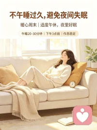🎈【今日主题】：暖心周末
☀ 白玉成长陪伴 · 早安问候
✨ 日期：2026年07月25日 周六
☘ 标题：不午睡过久，避免夜间失眠
 
早安朋友们🌿
周末难得空闲，很多人中午一觉睡两三个小时，醒来昏沉乏力，等到深夜毫无睡意，昼夜作息直接打乱。
 
适度午睡是很好的休养方式，但时长一定要把控好：
 
1. 最佳午睡时长控制在20～30分钟，属于浅睡眠，睡醒清爽，不会影响夜晚睡意。
​
2. 尽量不要下午3点之后午睡，距离晚间睡眠时间太近，容易压制睡眠信号。
​
3. 午睡超过一小时，容易进入深度睡眠，醒来头痛犯困，还会抢占夜间睡眠需求。
 
好好午休是为了恢复精力，别因为睡太久，换来夜里辗转难眠。
我是白玉，周末好好调养作息，身心舒展✨