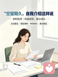 💚【今日主题】：求职指导
☀ 白玉成长陪伴 · 早安问候
✨ 标题：空窗期久，自我介绍这样说
 
早安朋友们🌿
不少求职者担心长时间空窗期成为面试扣分项，一被问到就紧张慌乱、不知如何解释。
其实面试官在意的不是你有没有空档，而是空窗期你是否停滞不前。自我介绍里，可以自然融入这段经历，打消顾虑。
 
分享稳妥的表达思路：
 
1. 主动坦诚，不要刻意回避
不必藏着空窗经历，等到面试官追问才被动解释，主动提及，显得真诚大方。
​
2. 清晰说明空窗主要原因
如实说明：照顾家人、调养身体、系统学习技能、梳理职业方向等，理由简洁真实，不编造借口。
​
3. 重点体现这段时间没有停止成长
讲清楚空窗期的收获：学习课程、考证、自主项目、行业资讯持续关注，证明没有脱离职场节奏。
​
4. 落脚当下，表达入职稳定性
最后表明：目前个人事务已经安排妥当，可以全身心投入工作，长期稳定发展。
 
坦然看待职业空档，清晰有条理地表达，就能化解面试官的顾虑。
我是白玉，求职顺利，早日拿到心仪offer✨