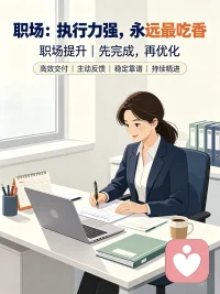 🎈【今日主题】：职场提升
☀ 白玉成长陪伴 · 早安问候
✨ 日期：2026年07月28日 周二
☘ 标题：职场：执行力强，永远最吃香
 
早安朋友们🌿
职场从不缺少有想法的人，空谈规划、畅想方案的比比皆是，真正稀缺的，是拥有强大执行力、能够落地做事的人。
 
1. 想法再多，不如立刻行动
很多人困在反复思考、过度准备里，迟迟不肯起步。优秀的执行者懂得先完成，再优化，在实践中调整方向。
​
2. 靠谱执行力，建立长期信任
接到任务不拖延、遇到问题主动反馈、按时交付结果。久而久之，领导和同事遇到重要工作，第一时间会想到你。
​
3. 执行力拉开人与人的差距
同样的机会，有人观望犹豫，有人立刻着手推进。长久积累下来，执行力会转化为业绩、资源与晋升机会。
 
少一点空想，多一点行动。脚踏实地落地每一件小事，就是职场核心竞争力。
我是白玉，稳步前行，持续精进✨