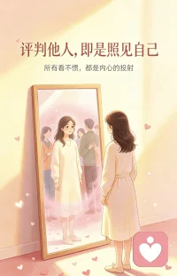 我们惊艳于他人的光芒魅力，实则是内心未活出的自己。世人皆为镜，欣赏的人照见品味志趣，讨厌的人照见底线原则。以人鉴己，接纳自我，活成喜欢的模样。配图