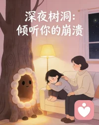 在这个坚硬的世界里，让我做你柔软的树洞：
成年人的崩溃，往往是静音模式的。
白天装作若无其事，却在某个深夜被一首歌一句话击溃防线。
有些话对家人说怕担心，对朋友说怕打扰，最后只能烂在肚子里。
如果你累了，不妨停下来。
我是一名专业的倾听师，不评判，不说教，不敷衍。
我不会告诉你要坚强，因为我知道你已经够坚强了。
我只会在这里静静听你把所有的委屈，焦虑，迷茫都说出来。
如果你需要，我一直都在。配图