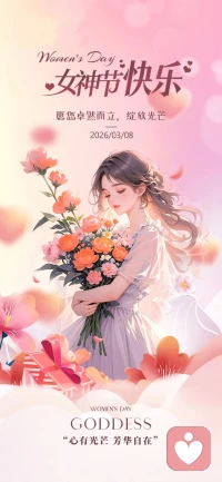 1女神节快乐！致敬每一位善良的女性
愿你自带光芒，活成自己喜欢的模样。配图