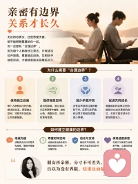 不管是热恋中的情侣，还是感情深厚的夫妻，如果一天到晚黏在一起，会不会觉得反而容易出问题

长久的亲密关系，都需要一点“合理边界”。每个人都是独立的个体，有自己的想法、空间和节奏。如果你老是贴得太紧，不给对方喘口气的机会，时间久了，再甜蜜的感情也会觉得压抑、疲惫。

反而是适当地拉开一点距离，尊重彼此的自由，互相给点个人空间，反而能让两个人更想靠近对方。就像呼吸一样，吸进去要呼出来，才舒服持久。

三毛说：“朋友再亲密，分寸不可差失，自以为没有界限，结果反而隔离。”夫妻和恋人也是一样的道理。太没分寸，反而把对方推远了。

好的爱情和婚姻，是两个独立的人互相吸引、互相滋养，不是互相捆绑。 
给对方留点自由，你们的感情反而会越走越稳，越走越有味道。