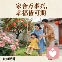 家合万事兴，幸福皆可期
 
家庭和睦，是人生最朴素也最绵长的快乐。它不是轰轰烈烈的壮举，而是清晨餐桌上的一碗热粥，是夜晚归家时亮着的一盏灯，是疲惫时一句温暖的安慰，是平凡日子里点点滴滴的安心与惬意。
 
    人这一辈子，会追逐很多东西：财富、名利、地位、成就……可兜兜转转才会发现，无论拥有多少外在的光环，都抵不过一个幸福美满的家庭带来的踏实与幸福。家是我们的根，是我们的避风港，是我们在风雨中前行的底气，更是我们最终的归宿。拥有一个和睦的家庭，胜过世间万千繁华，比什么都重要。
 
    可现实生活中，却有太多人不懂得如何经营家庭。有人把在外的疲惫与压力带回家里，将最坏的脾气留给最亲的人；有人固执己见，不愿沟通，让误会与隔阂越积越深；有人斤斤计较，彼此算计，让亲情在琐碎的纷争中渐渐消磨。于是，原本应该充满爱的港湾，要么变得关系紧张，家人之间形同陌路；要么陷入无休止的内耗，消耗着彼此的精力与情感，让整个家都失去了向上的力量。
 
    其实，一个家的走向，从来不是由某一个人决定的，而是需要所有家庭成员共同努力。一个家想要往上走，想要越来越兴旺，离不开每一个人的觉醒与改变。当我们学会控制情绪，多一份理解与包容；当我们放下成见，多一点沟通与倾听；当我们懂得付出，多一些担当与责任，家庭的氛围才会变得温暖而和谐。
 
    而这份觉醒与改变，也始于我们对自身的提升。及时为自己充电，不断学习成长，不仅能让我们成为更好的自己，更是在为家庭赋能。当我们拥有了更平和的心态，就能以更温柔的方式对待家人；当我们具备了更强的能力，就能为家庭承担更多的责任；当我们拥有了更广阔的视野，就能带领家人一起走向更美好的未来。
 
    家是最小国，国是千万家。经营好自己的小家，让爱与温暖在其中流淌，便是人生最大的成功与幸福。
 

         给力寄语：说叨说道
             
                2026.1.18