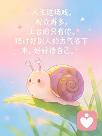 观众再多，上台的只有你，把讨好别人的力气省下来，好好待自己！配图