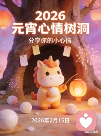 ✨马年正月十五，元宵喜乐，心安为大。
 
心里有委屈？感到很疲惫？
欢迎来到【心晴小站】，这里是你的马年安心角落。🐎
 
✅ 专业倾听
✅ 耐心陪伴
✅ 秘密树洞
 
把坏情绪留给昨天，把好心情带进马年。随时等你来聊！💌配图