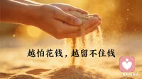  你是不是也越怕花钱，越留不住钱？
其实金钱最怕的不是花，而是紧。
放松下来，财富才愿意流向你。配图