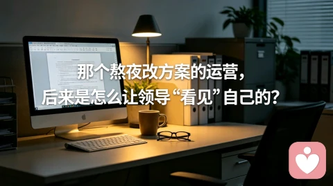 那个熬夜改方案的运营,后来是怎么让领导“看见”自己的?