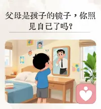 父母是孩子的镜子，你照见自己了吗？

今天分享的是父母是孩子的一面镜子，孩子的很多问题都可从父母身上找到影子。

👶🏻 你有没有发现，孩子说话的语气越来越像你？他处理问题的方式，竟和你如出一辙？其实，父母就是孩子的一面镜子，孩子的很多问题，都能从父母身上找到影子。​
你的语言，是孩子最初的 “课本”​

🗣️ 你经常说脏话，孩子就会学会恶语相向；你习惯抱怨，孩子就会变得消极悲观。记得有次在小区，看到一个妈妈对着摔倒的孩子吼：“你怎么这么笨！” 结果没过多久，就听见孩子对着自己的玩具熊大喊：“你这个笨蛋！” 那一刻，我突然意识到，我们的语言就像种子，在孩子心里生根发芽，最终长成他们的模样。​
你的行为，是孩子无声的 “榜样”​

👣 你沉迷手机，孩子就会对电子产品充满好奇；你做事拖延，孩子就会养成懒散的习惯。同事小李曾苦恼于孩子不爱读书，后来他发现，自己在家总是捧着手机刷视频，却要求孩子安静地看书，这怎么可能呢？于是他开始放下手机，每天和孩子一起阅读，渐渐的，孩子也养成了爱读书的好习惯。​

你的情绪，是孩子情绪的 “晴雨表”​
😠 你经常暴躁易怒，孩子就会变得敏感自卑；你乐观积极，孩子就会充满阳光。我有个邻居，每次辅导孩子作业都会发脾气，摔本子、吼孩子是常有的事。后来，她发现孩子在学校也经常和同学打架，脾气特别暴躁。原来，孩子把父母的情绪模式完全复制了下来。​
 
父母是孩子的第一任老师，我们的一言一行、一举一动，都在潜移默化地影响着孩子。如果我们希望孩子成为什么样的人，首先自己就要成为那样的人。​
✨ 从现在起，让我们时刻注意自己的言行举止，用积极的态度、良好的习惯和正确的价值观，为孩子树立一面明亮的镜子。相信在我们的影响下，孩子一定能成长为更加优秀的人。
﻿配图