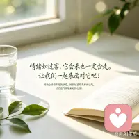 情绪如过客，它会来也一定会走。让我们一起来面
对它吧!好的心情带来好的状态，好的状态带来好的运气，好的运气又带来好的心情!