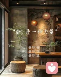 静是一种力量

偏爱安静，不是中年的刻意避世，而是把喧嚣还给世界，把自己还给自己。静，是阅尽世事后的通透，是不再争辩、不再强求的从容。你不再急着向外证明，只愿向内扎根，悄悄生长。
安静是较为高级的生活模式。在静里，看清人心，看清归途，也看清真正重要的事。静，不是沉默，它是生活里最温柔也是最强大的力量。
愿喜欢静的你在自洽中不慌不忙，内心丰盈配图