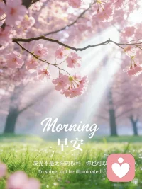 新的一天，不从闹钟响起，而从你心里对自己说“我可以”开始。你内在的太阳，比窗外的晨光更先照亮你的世界。早安，愿你成为自己最温暖、最坚定的光源。配图