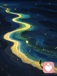 爱时，像河流奔向大海，全心全意，不问归期。结束时，便如河水入海，完成了相遇的使命，从此各自壮阔。你已倾尽所有，结局便只是流向，而非遗憾。配图