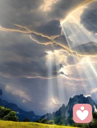 当云层厚到你以为今日无光，总有那么一瞬，太阳会找到一道缝隙——将整片沉重的灰，切成发光的、流动的金色峡谷。 希望不是没有阴天，是深知光总有办法，重新为自己开道。配图