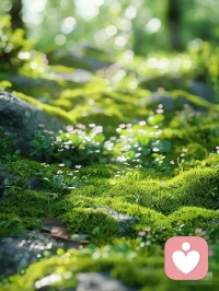 苔藓从不焦虑自己长不高。它在石头的阴影里，发展出另一种生存的智慧：不参与森林的高度竞赛，只在潮湿的寂静里，完成一场低耗能、高密度的绿。 你的价值，不必总用“向上生长”来证明。配图