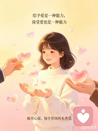 给予爱是一种能力，接受爱也是一种能力。很多时候我们感受不到爱，不一定是对方没有付出，也许是我们接受爱的能力出了问题，敞开心扉，才能接住世间所有善意。配图
