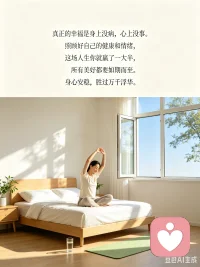 真正的幸福是身上没病，心上没事。照顾好自己的健康和情绪，这场人生你就赢了一大半，所有美好都能如期而至。身心安稳，胜过万千浮华。