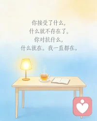 你对抗什么，什么就在
 很多烦恼，其实都来自我们一直在“较劲”。
 你抗拒焦虑，焦虑就被反复放大；
你对抗情绪，情绪就越抓着你不放；
你越想赶走痛苦，痛苦就越清晰。
 真正的释然，从来不是打赢它，
而是看见它、接纳它、允许它存在。
 你接受了什么，什么就慢慢消散；
你对抗什么，什么就牢牢存在。
 允许一切发生，心才会慢慢松下来。
 我是一个倾听师，我一直都在。配图