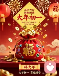 大年初一，开门见喜，心纳吉庆✨
给力心理给大家拜年啦！

马年启新，愿你：
✅ 情绪稳：不内耗、不焦虑，把初一的好心情，调成一整年的心理基准线
✅ 身体安：旧疾当愈，日日安康，平安是最好的年
✅ 日子暖：家人闲坐，灯火可亲，三餐四季皆温柔
✅ 向前走：一马当先，奔赴热爱，所愿皆成真配图