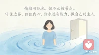 情绪可以来，但不必被带走。
守住边界，稳住内心，
你永远有能力，做自己的主人配图