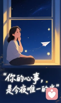 当世界沉睡，星光在倾听。

你的心事，是今夜唯一的光。

我在这里，做你安静的港湾。配图
