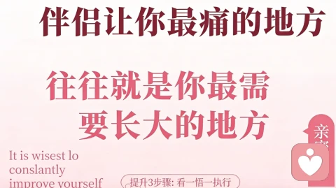 伴侣让你最痛的地方，往往就是你需要长大的地方！